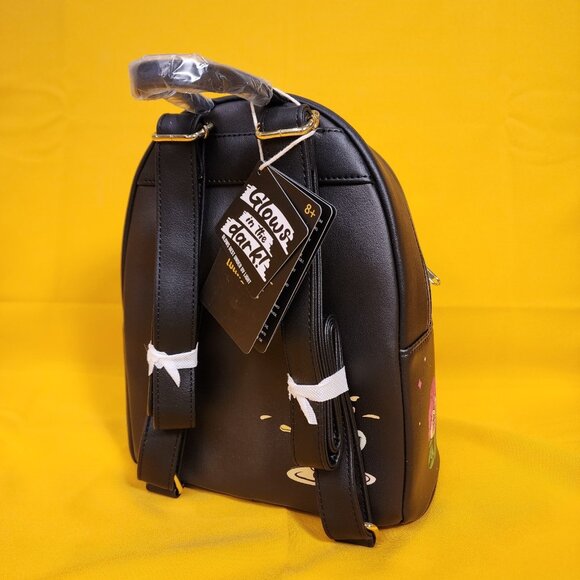Loungefly Disney Alice In Wonderland Cameo Mini Backpack Glow In Dark Black NEW - Picture 5 of 12